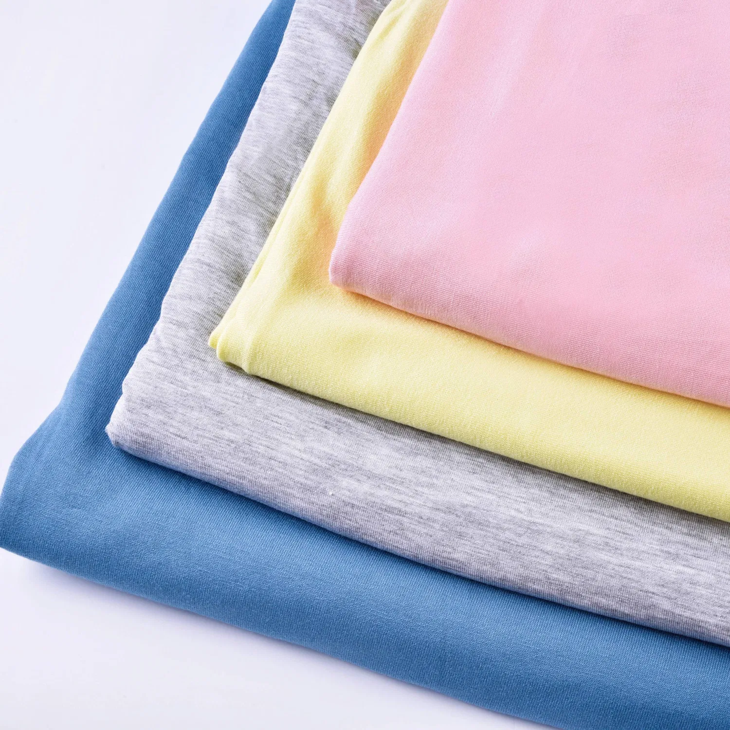 ผ้าเรยอนโพลีเอสเตอร์ย้อมสีธรรมดาและผ้าเจอร์ซีย์สแปนเด็กซ์