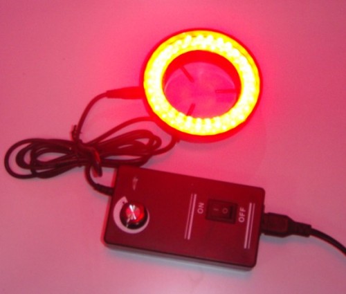 Merah lampu led cincin cahaya microsope illuminator