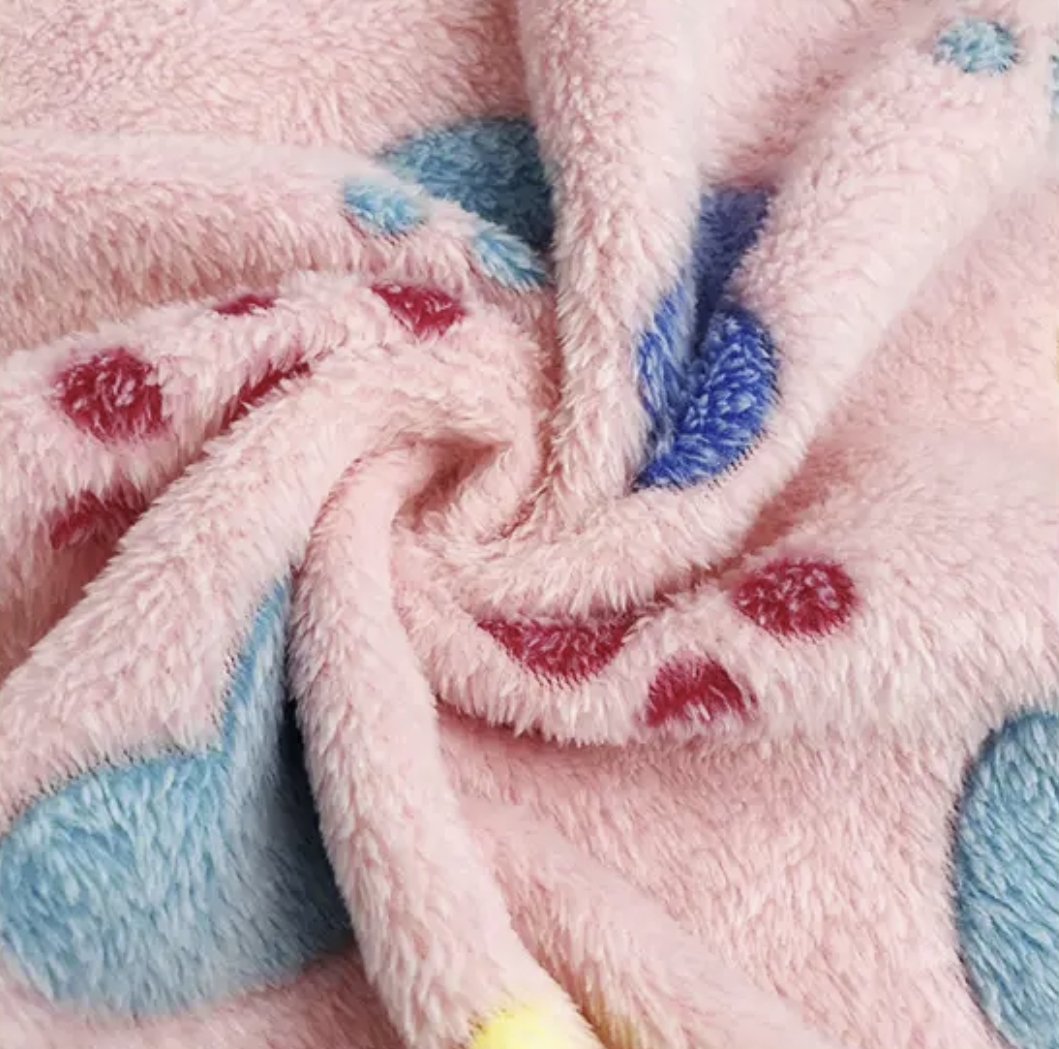 Amor de la tela de vellón de coral de amor para el pie para pijamas acogedor