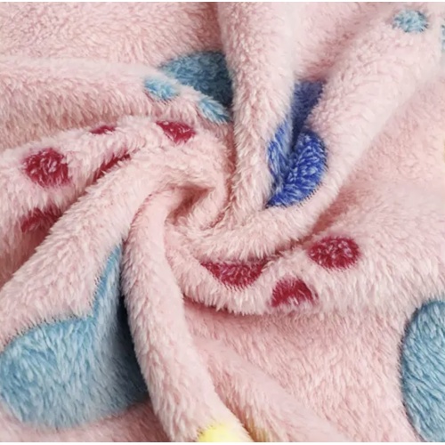 Amor de la tela de vellón de coral de amor para el pie para pijamas acogedor