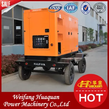 Weifang 50kva super low noise mobile diesel silent trailer generator