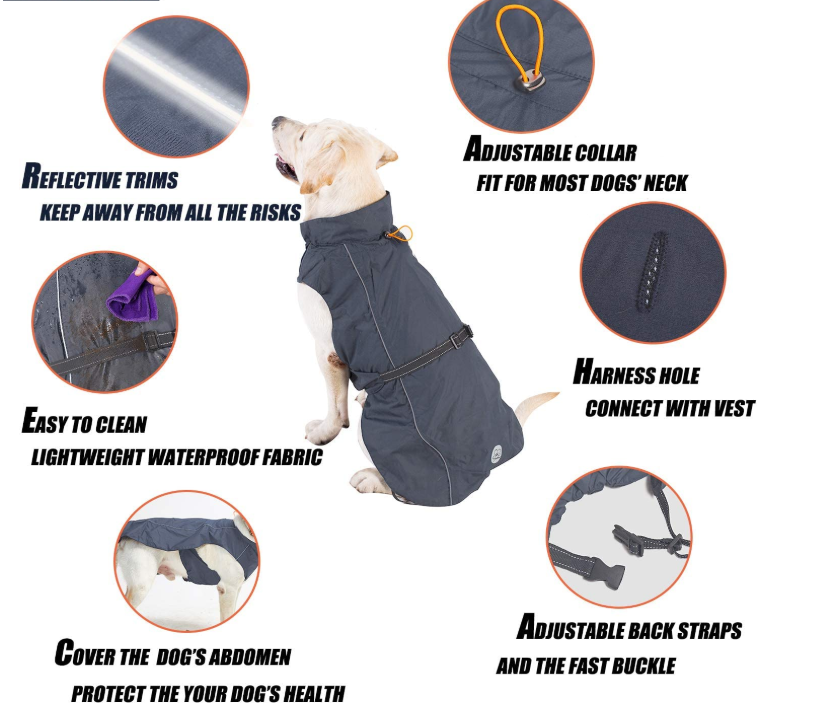 Dog Jacket Waterproof Dog Raincoat