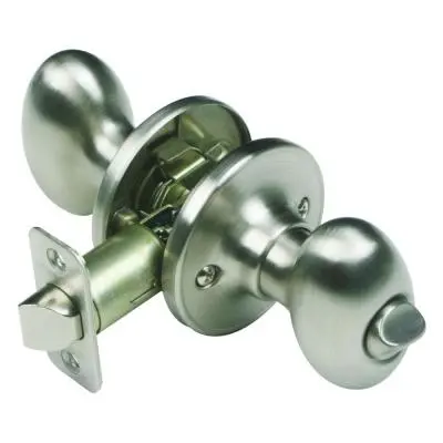Georgetown Rosette Satin Nickel with Privacy Windsor Knob