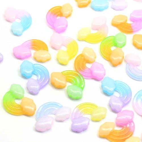 100τμχ Gradient Color Resin Cloud Flatback Cabochon Miniature Art DIY Scrapbooking Hair Bow Center