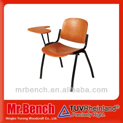 wooden school desk with bench