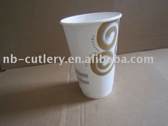 16oz double-wall paper coffee cup