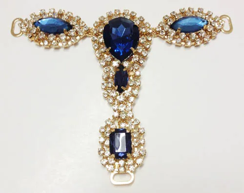 Turquoise Stone and Rhinestone Sandals Chain