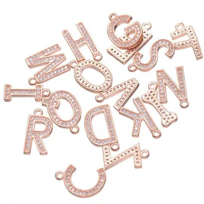 2016 new design rose gold G charm Micro-inserts zircon letter G Charm