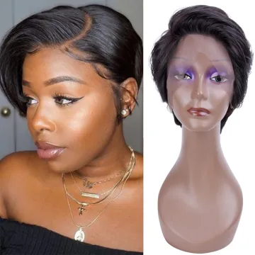 natural african american short cut pixie wigs on sale,100% brazilian original human hair short wig for african american women