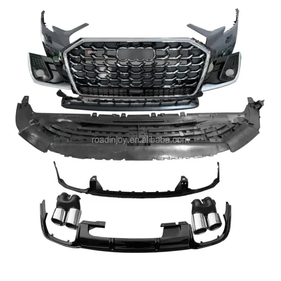 2018-2024 Audi A8 D5 Body Kit: Front Bumper and Rear Diffuser Conversion to S8 PP Plastic