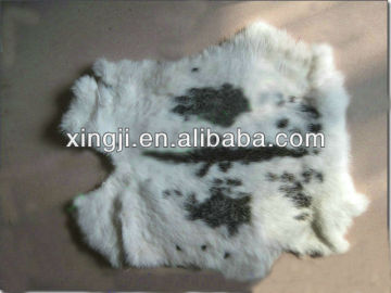 Top quality natural color fur Piebold rabbit fur skin