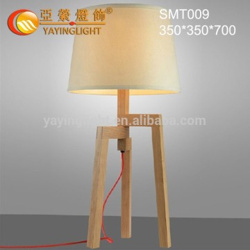 solid wood tripod white fabric shade table lamps,Modern Tripod Wooden Tripod Table Lamp