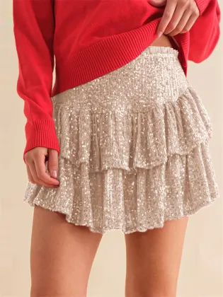 2024 Hot Selling High Density Pearl Sequin Half Skirt