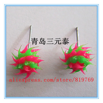 fashion silicone spike koosh ball earrings