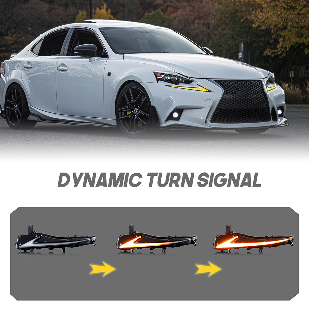 HCMOTIONZ Car LED Day Running Lights for Lexus IS250 300h 350 f 2017