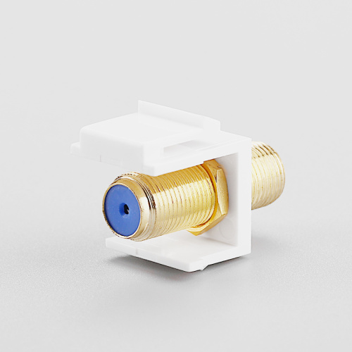 F connector Keystone Jack, 28mm, copper, gold plate