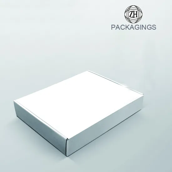 White shipping box for apparel retail