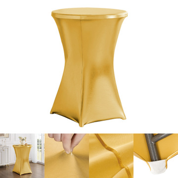 Złoty stół koktajlowy spandex na wesele, imprezy i urodziny: dekoracje kolorów