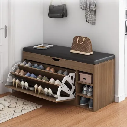 Simple Solid Wood Shoe Rack Storage Cabinet