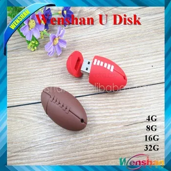 PVC Silicon Rugby Ball Shaped USB Flash Drive