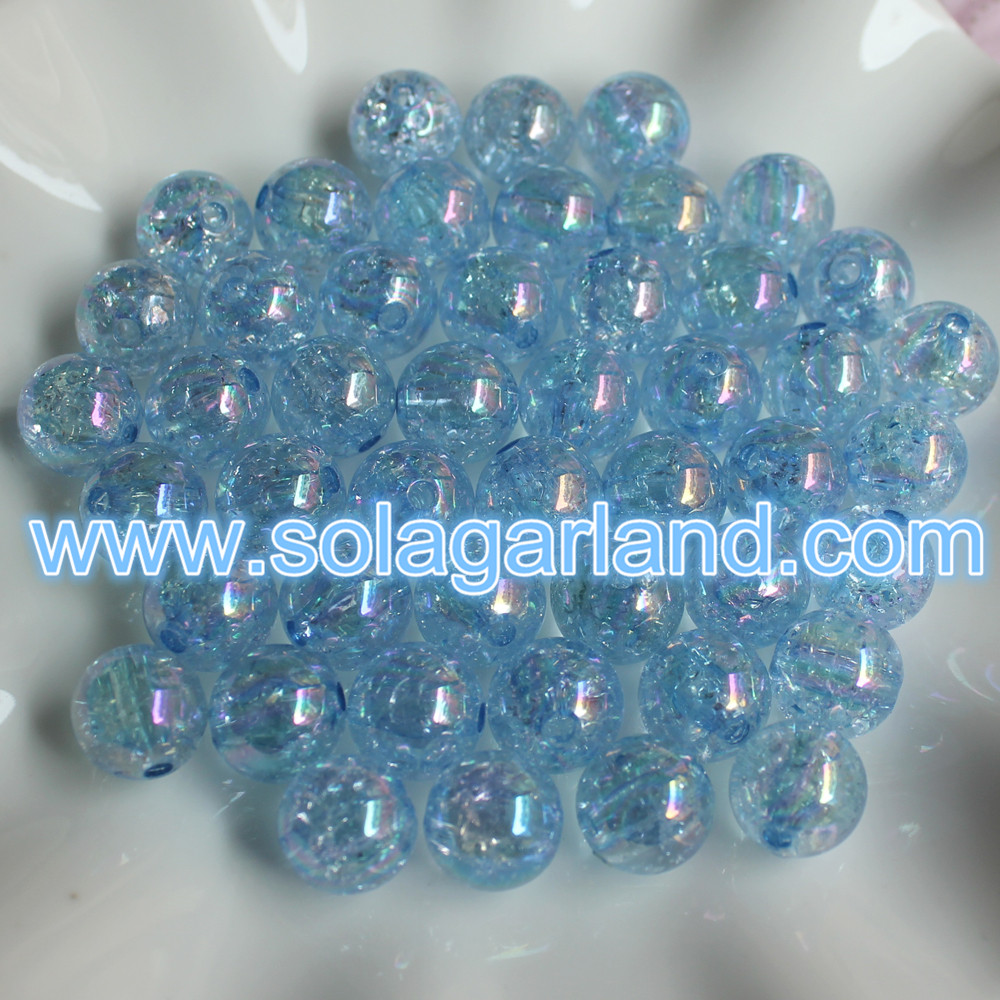 AB Color Plating Crystal Crack Beads