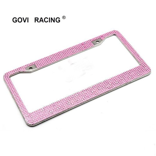 Kristallschwarzauto -Nummernschildrahmenhalter