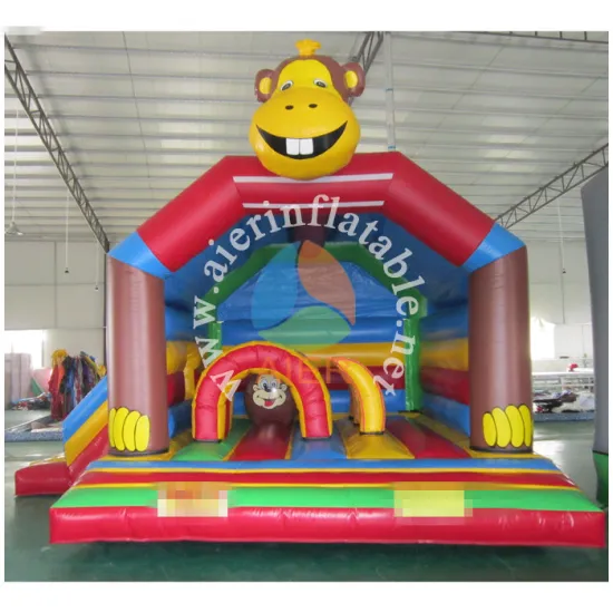 2017 Aier functional Monkey inflatable bouncer air blower for kids with house