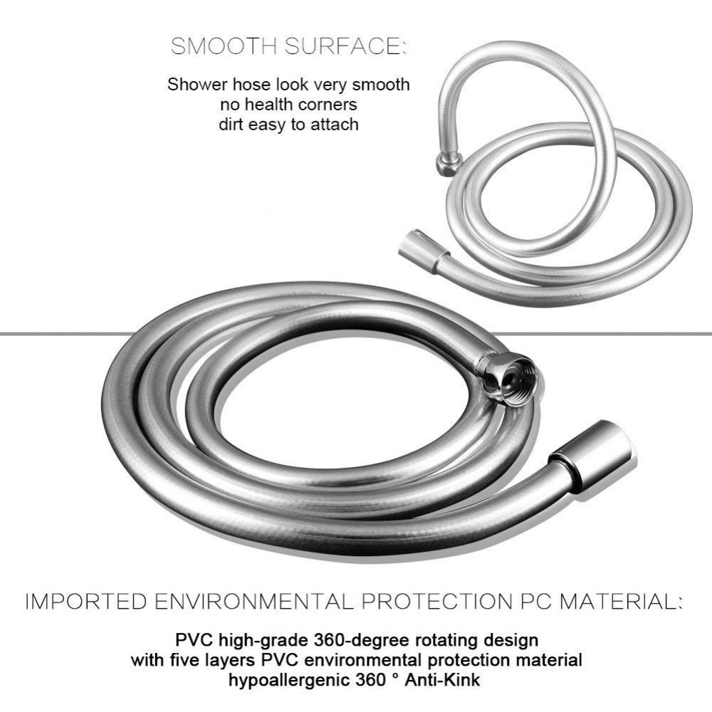 Manguera de ducha de acero inoxidable 304 #, tuerca giratoria de 360 ​​grados, cifrado, 150-180 cm, CE, aprobación ACS