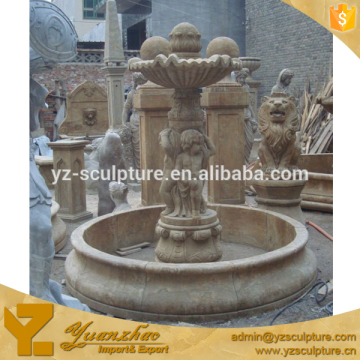 garden antique stone water fountain with children sculptures