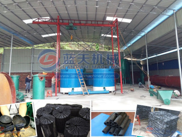 Continuous energy -saving wood charcoal carbonization furnace