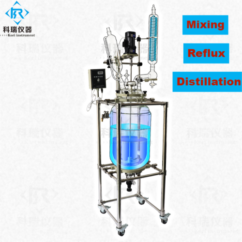 10L 20L 50L 100L 150L 200L Laboratory Chemical Reactor Jacketed Double Layer Glass Stirred Tank Reactor