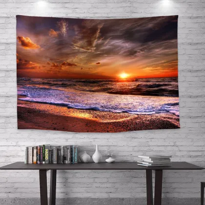 Sunrise and sunset decorative cloth tapestry