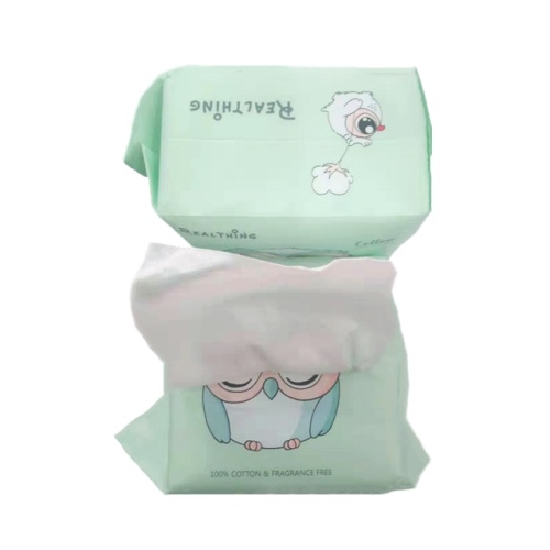 Lingettes biodégradables de nettoyage doux 100% coton