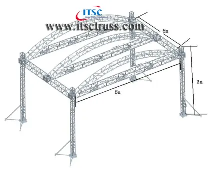 Custom Aluminum Truss with Halfmoon Roof