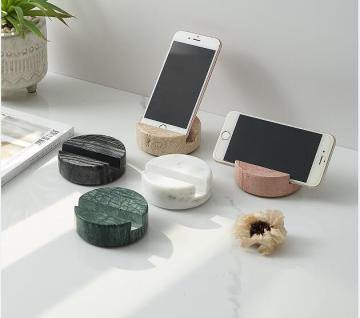 デスクトップとモバイル用のシンプルなデザインの天然大理石の石の電話ホルダー