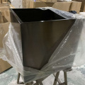 Decorative tapered stainless steel planter with mirror face