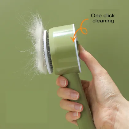 MOFESIPI Pet Grooming Slicker Comb: Self-Cleaning Hair Tangle Remover for Cats and Dogs