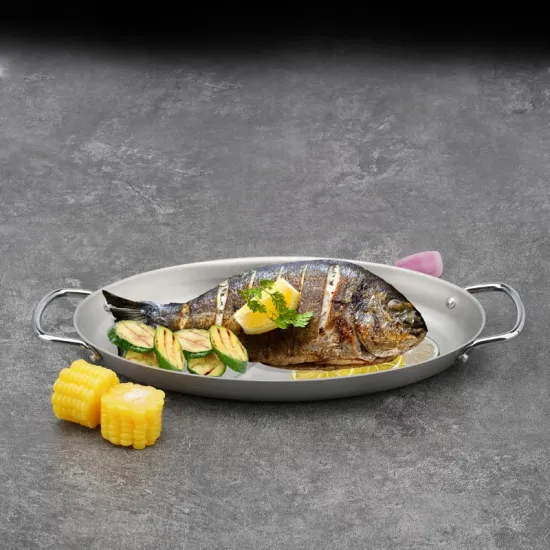 Enamel Metal Fish Steaming Pan Fish Frying Pan Fish Pan Offered