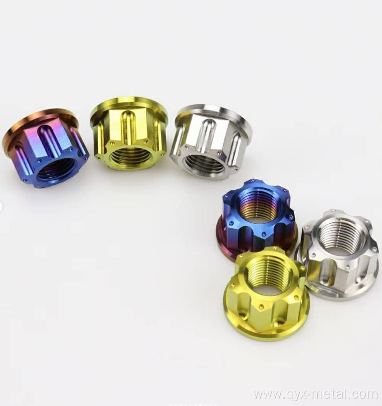 Titanium racing color flange nuts