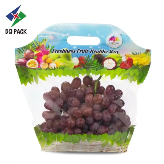 Food grade plastic packaging with custom Printed Fruit vent bag With Zipper