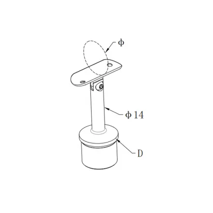 Unikim removable adjustable stair handrail support