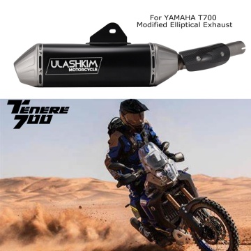 T700 Motorcykel rostfritt stål elliptiskt avgasljuddämpare för Yamaha Tenere 700