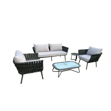 Outdoor Aluminum Garden Rope 4pcs Sofa Set