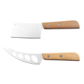 Set de 2 couteaux à fromage manche acacia en bois