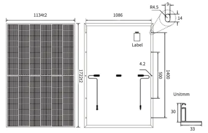 N-Type Bifacial 430W Topcon pv module EU stock