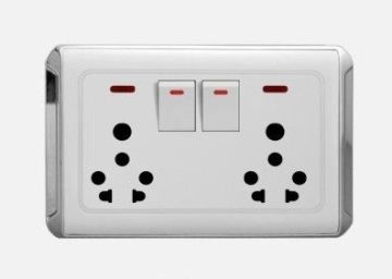 Electrical Light Switch Socket With Indicator Light Pc Abs Material Wall Sockets Hyg-043