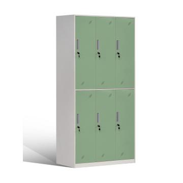 Okullar için 2 Tier Metal Locker 6 Kapılar