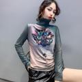Fashion print double layer tops female
