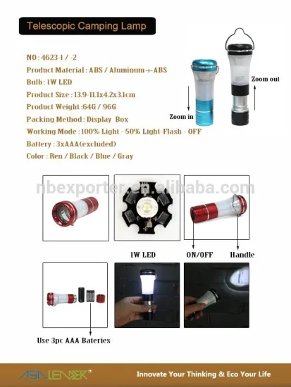 1W LED super bright camping torch