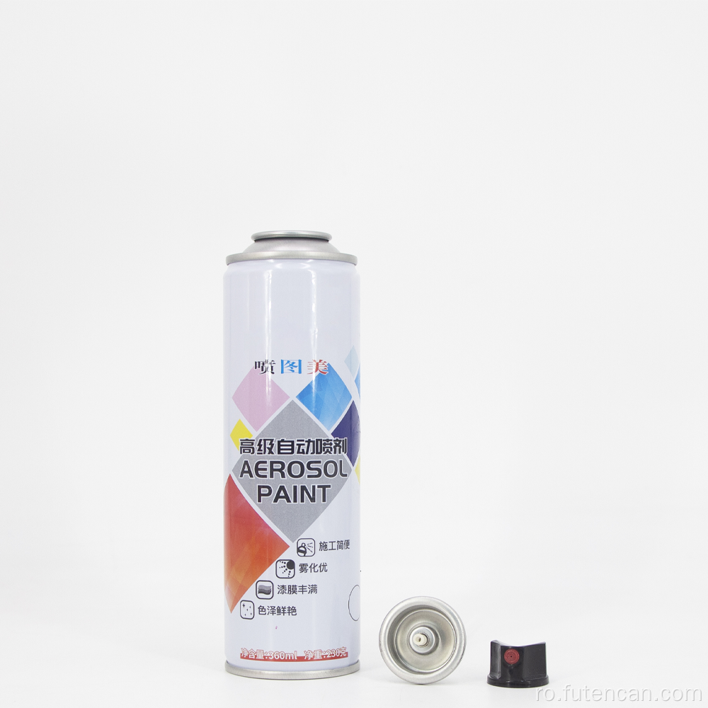 Cutie rotundă din tablă metalică cu aerosoli